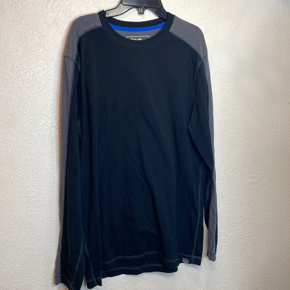 Eddie Bauer Mens Travex Black & Gray Long Sleeve Shirt